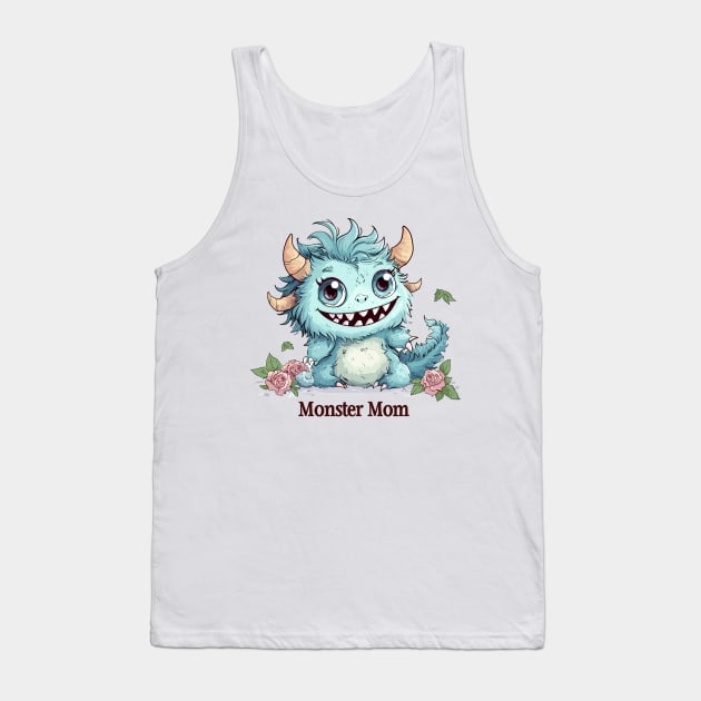 Cute Monster Mom Tank Top by Obotan Mmienu